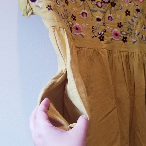 Orange Creek Floral Embroidered Yellow Dress - Picture 4 of 8